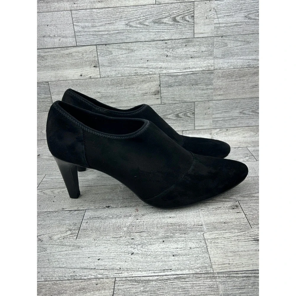 ECCO Shape 75 Black Suede‎ Pointed Toe Ankle Boots Women Sz EU 40 US 9-9.5